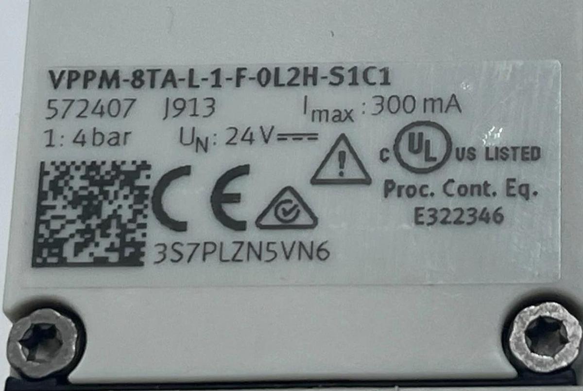 Used FESTO VPPM-8TA-L-1-F-0L2H-S1C1 Proportional Pressure Regulator 0-2 Bar