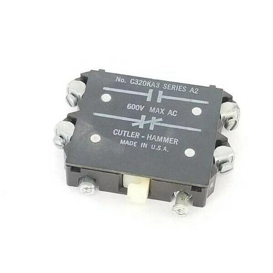 Used CUTLER-HAMMER C320KA3 AUXILIARY CONTACT 1NO/1NC 600VAC SER. A2