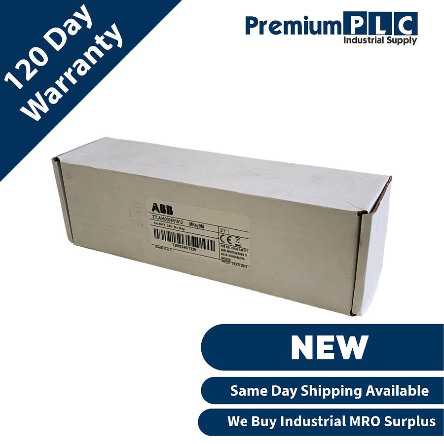Used NEW ABB JOKAB 2TLA050009R1012 MKey9M SOLENOID SAFETY SWITCH Sol NPT, 24V, NO KEY