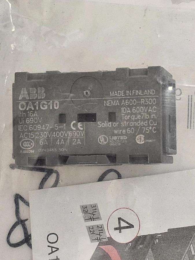 Used LOT OF 3 NEW ABB 1SCA022353R4970 AUXILIARY CONTACTS OA1G10