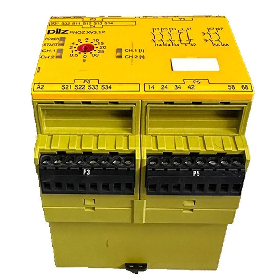 Used PILZ PNOZ XV3. 1P 30/2VDC 3n/o 1n/c 2n/o t TIME MONITORING RELAY 777520