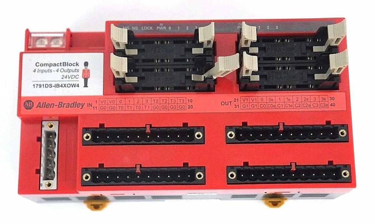 Used ALLEN BRADLEY 1791DS-IB4XOW4 SER. A, REV. A01 DEVICENET COMPACT BLOCK 97309671
