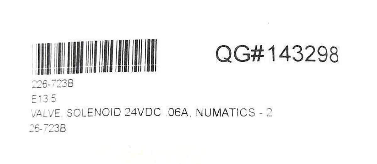 NEW NUMATICS 226-723B SOLENOID VALVE 24VDC, .06A