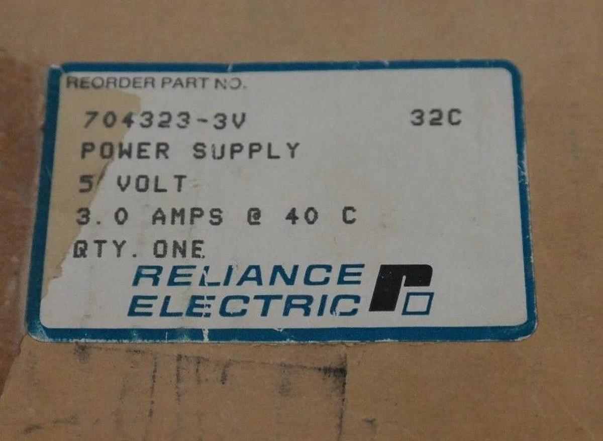 NIB RELIANCE ELECTRIC 704323-3V POWER SUPPLY 10155X, 5V 3A