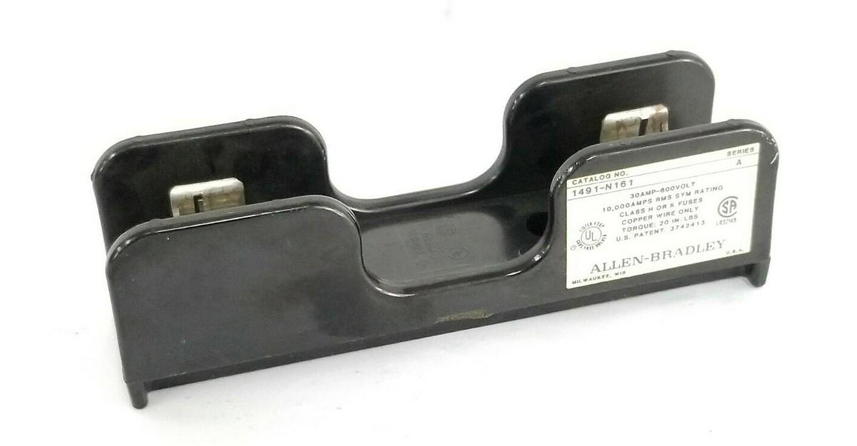 Used ALLEN BRADLEY 1491-N161 FUSE BLOCK, SER. A, 1P, 30A, 600V, 1491N161