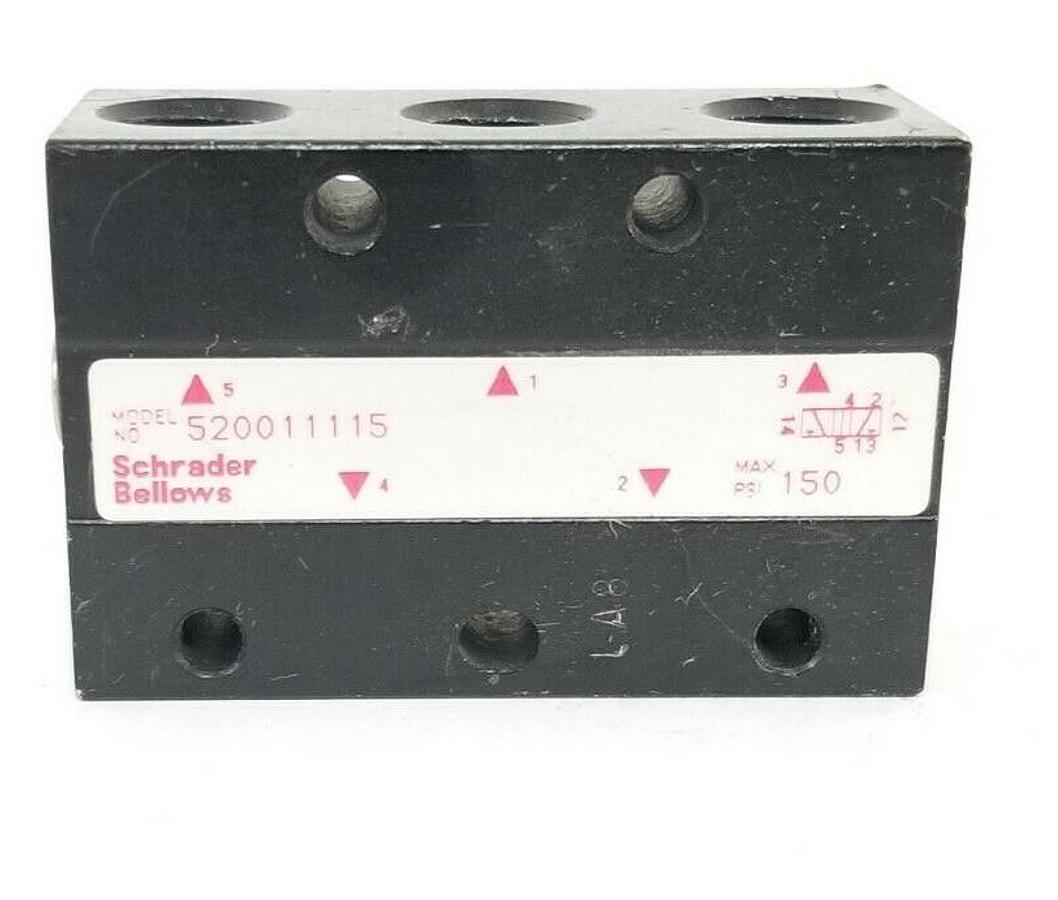 Used SCHRADER BELLOWS 520011115 SOLENOID VALVE 150 PSI W/OUT COIL