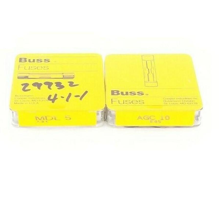 LOT OF 5 NEW COOPER BUSSMANN MDL-5 & (4) AGC-10 FUSES