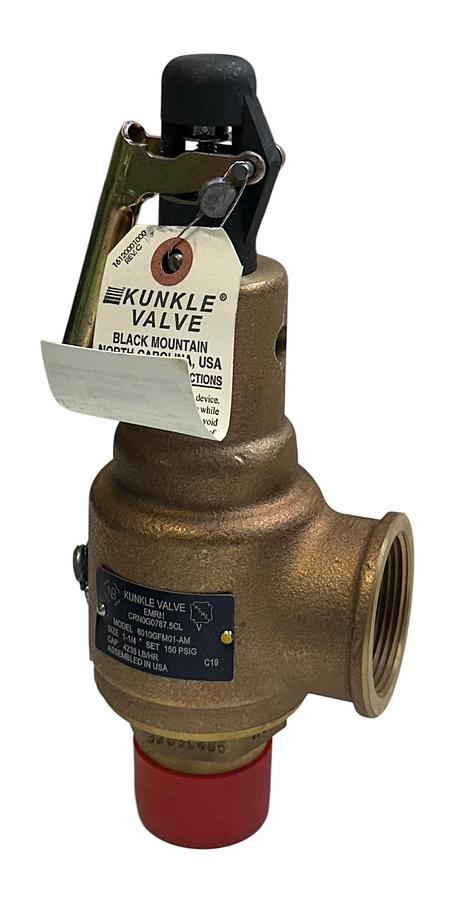 Used KUNKLE VALVE 6010GFM01-AM-0150 / 6010GFM01-AM SAFETY RELIEF VALVE 1-1/4'' NSMP