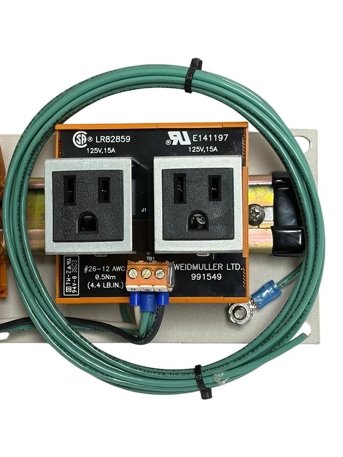 Weidmuller DIN Rail AC Power Outlet Strip 120V 15A 9915480000 9915490000