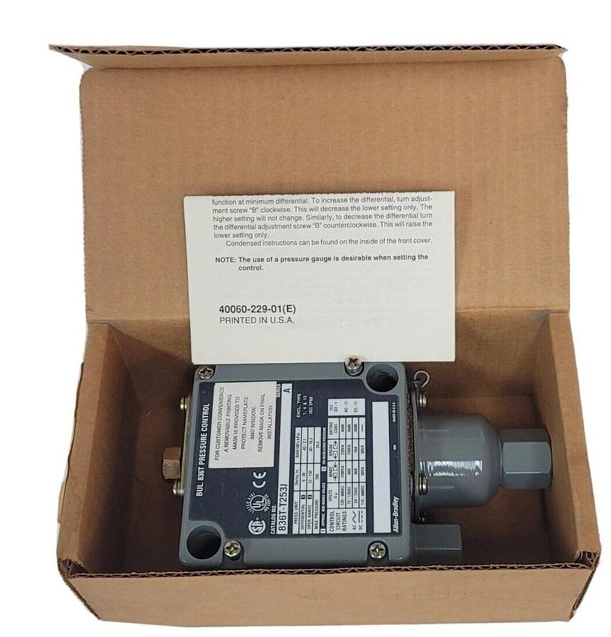 Used NIB ALLEN BRADLEY 836T-T253J SER. A PRESSURE CONTROL