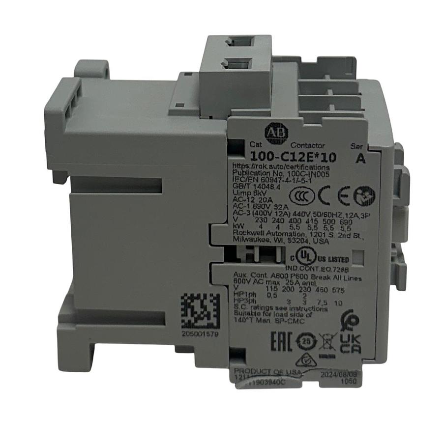 Used ALLEN BRADLEY 100-C12EJ10 /A BULLETIN 100 CONTACTOR 24VDC 3-POLE OEM *CHIP NSMP