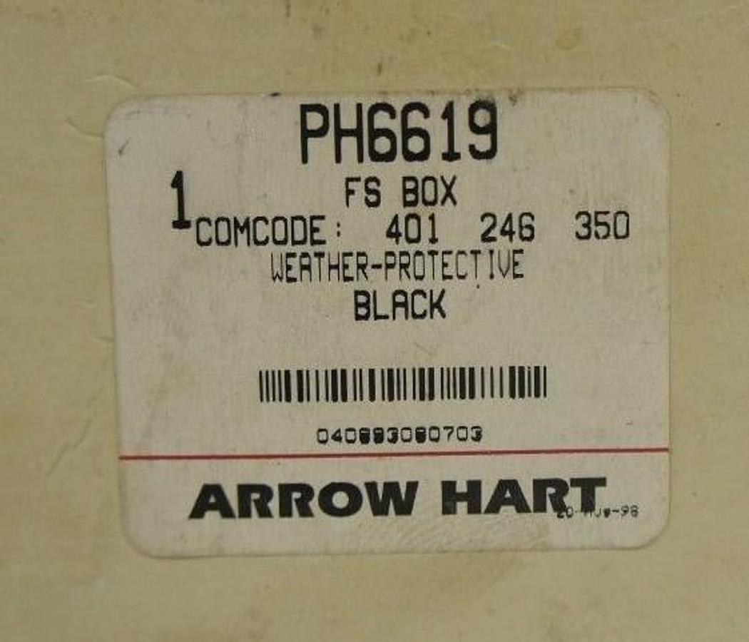 NIB ARROW HART PH6619 FS BOX BLACK WEATHER PROTECTIVE