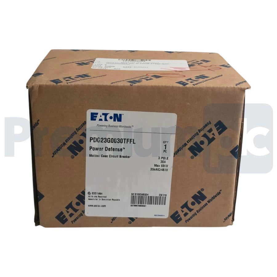 Eaton PDG23G0030TFFL PDG2 Power Defense 3P 30A 480V 35kAIC Circuit Breaker NSMP