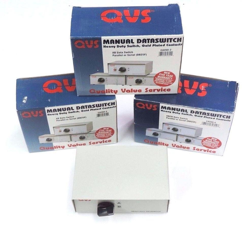 Used LOT OF 3 NIB QVS CA260-2 DATASWITCH DB25F CONNECTORS