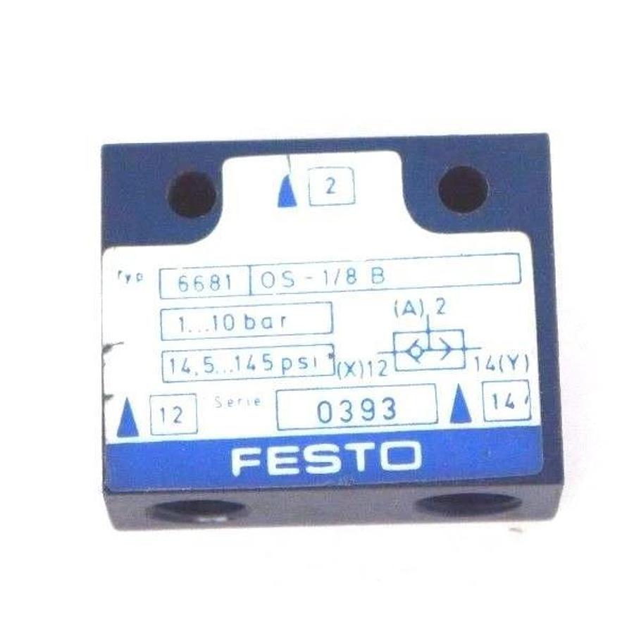 Used NEW FESTO 6681 0S-1/8 B VALVE 66810S1/8B, 1...0 BAR, 14.5...145 PSI