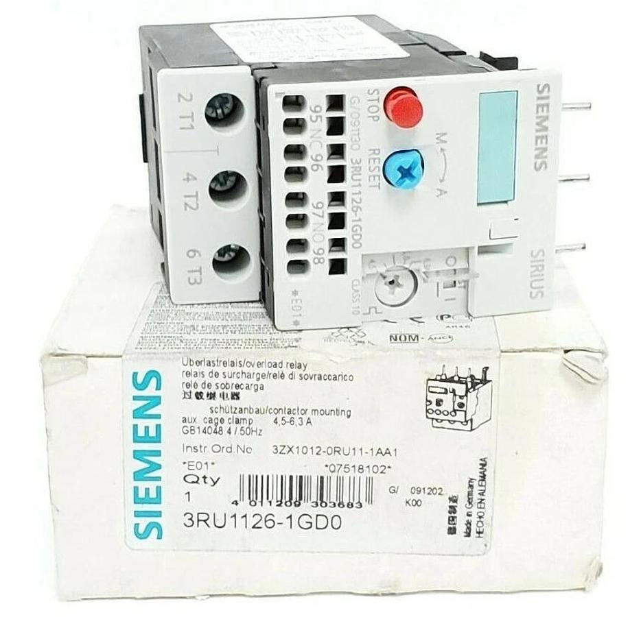 NEW SIEMENS 3RU1126-1GD0 OVERLOAD RELAY 3RU11261GD04.5-6.3A