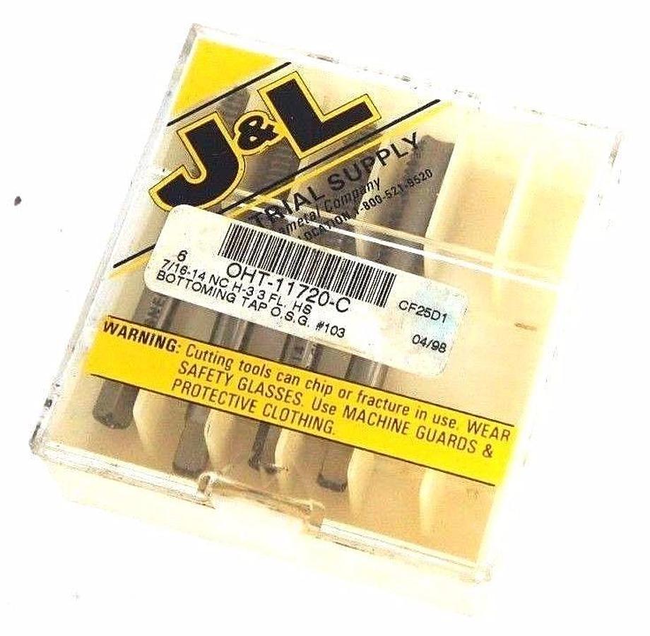 LOT OF 4 NEW J&L INDUSTRIAL SUPPLY OHT-11720-C BOTTOMING TAPS 7/16-14 NC