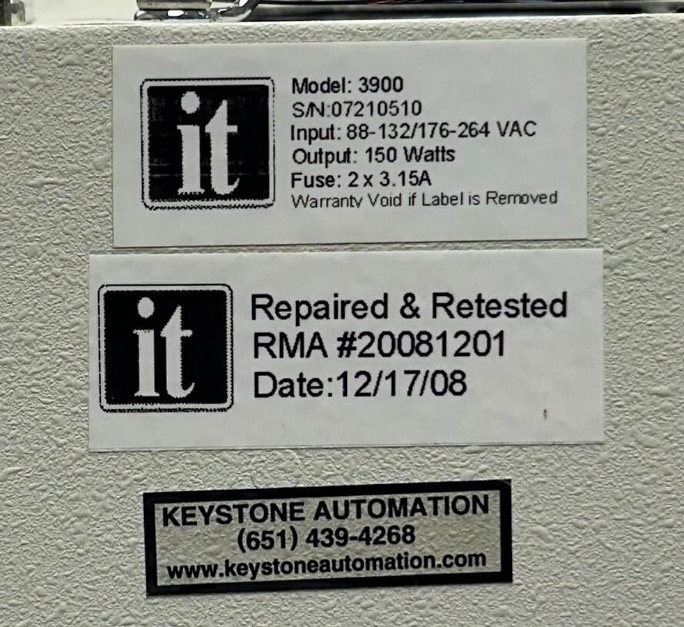 Used ILLUMINATION TECHNOLOGIES IT MODEL 3900 LIGHT SOURCE 150W 88-132/176-264VAC REP