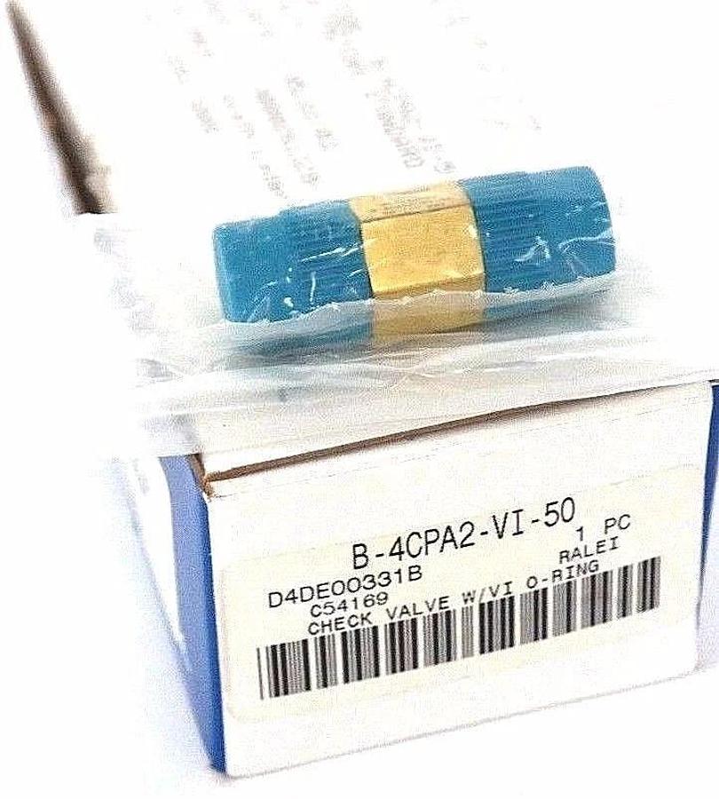 Used NIB SWAGELOK B-4CPA2-VI-50 RELIEF VALVE 1/4'', BRASS, 3000 PSIG, B4CPA2VI50