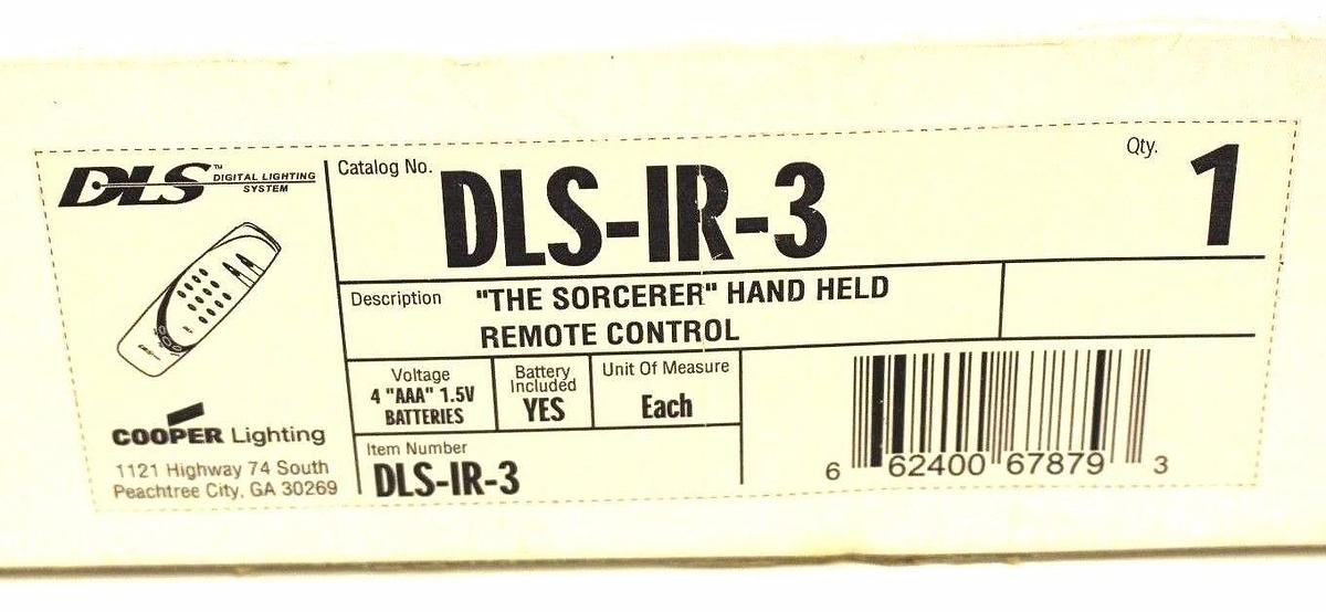 NIB DLS COOPER LIGHTING DLS-IR-3 REMOTE W/BATTERIES DLSIR3
