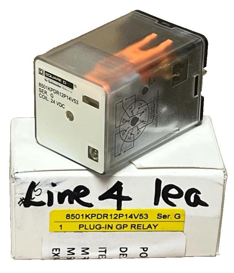 Square D 8501KPDR12P14V53 8-Pin Relay 24VDC Coil DPDT 10A LED Indicator, NSMP