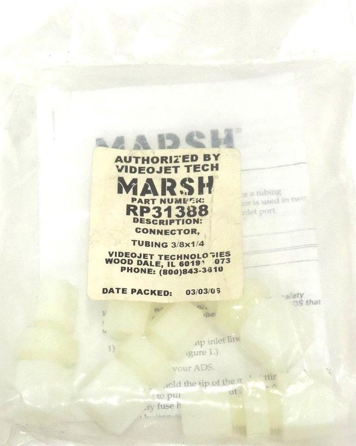 Used NEW MARSH VIDEOJET RP31388 TUBING 3/8X1/4 (QTY: 5)