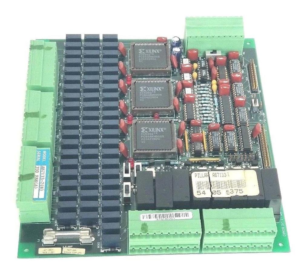 Used PILLAR INDUSTRIES AB7133-2 (B) MK11 I/O BOARD AB71331, AB71332B