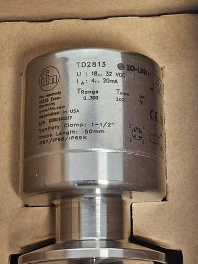 NIB IFM TD-050FFEC01-A-ZVG/US TEMPERATURE TRANSMITTER WITH DISPLAY TD2813