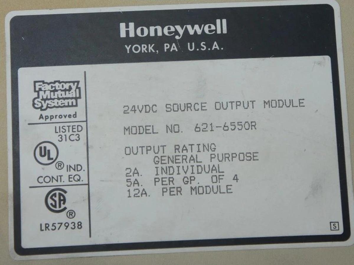 Used HONEYWELL 621-6550R OUTPUT MODULE 24VDC W/O WIRING HARNESS 6216550R