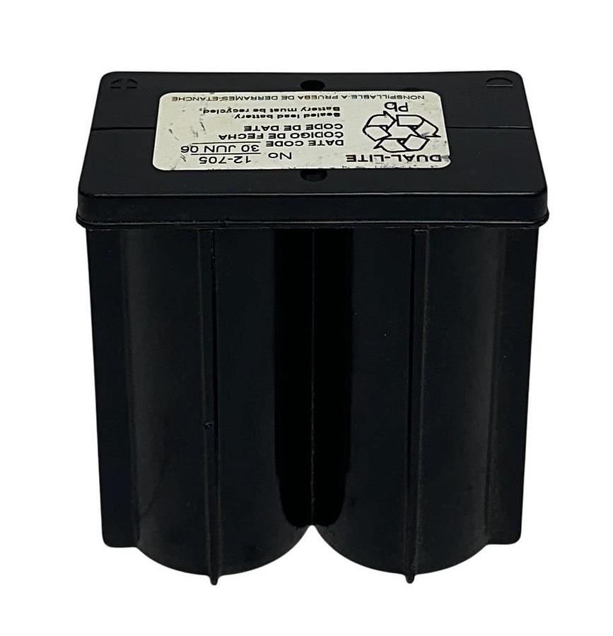 Used DUAL-LITE 12-705 / 12705 SEALED BATTERY 4V AGM 8 AMP HOUR CAPACITY USNP
