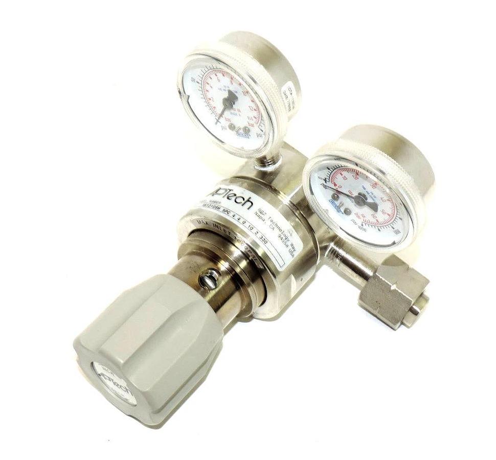 Used APTECH AK1210SH 5PC 4 4 0 10 2 330 PRESSURE REGULATOR VALVE W/ GAUGES