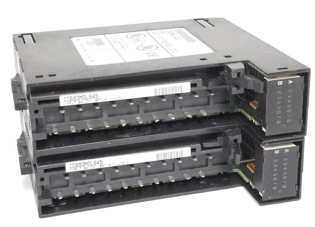 Used LOT OF 2 GE FANUC IC693MDL645D INPUT MODULES 24VDC 16PT POS/NEG LOGIC