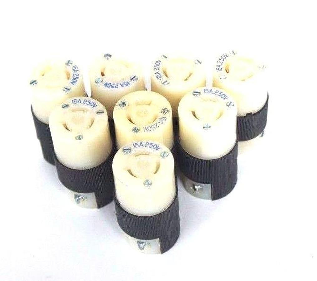 Used LOT OF 8 HUBBELL 15A 250V TWIST LOCK CONNECTOR BODIES