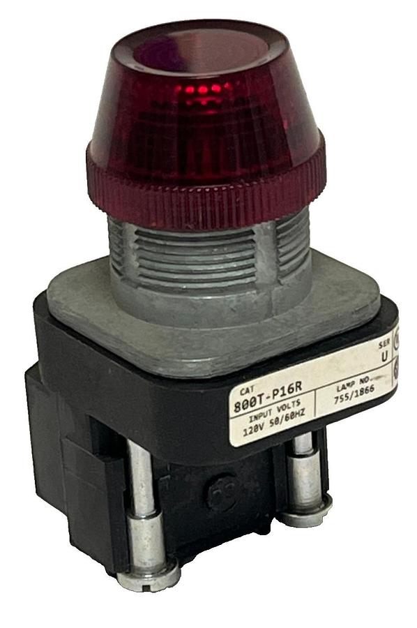 ALLEN BRADLEY 800T-P16R SER. U BULLETIN 800T 30mm PILOT LIGHT RED 120V 50/60Hz