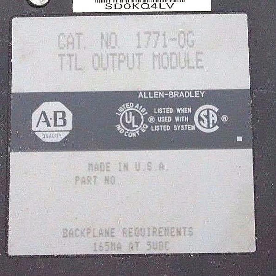Used LOT OF 6 ALLEN BRADLEY 1771-OG TTL OUTPUT MODULES W/ 1771-WC SERIES B HARNESS