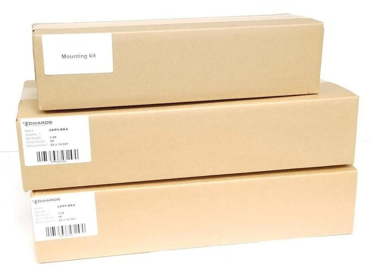 NIB EDWARDS 24IP6D-BKA BLACK ALUMINUM DOUBLE SIDED CLOCK 48VDC .4A, 24IP6DBKA