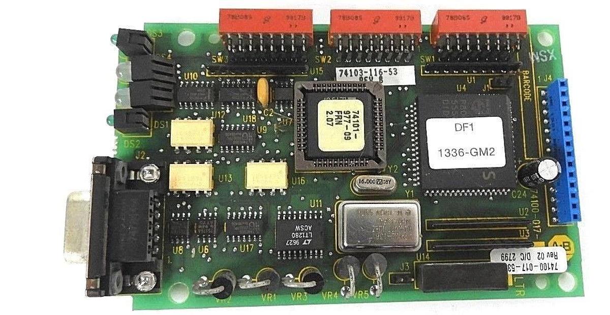 Used ALLEN BRADLEY 74100-017-53 PC BOARD W/LED INDICATORS REV: 02