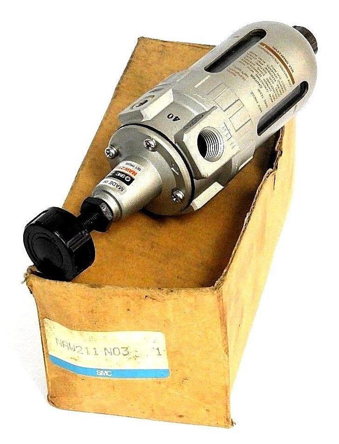NEW SMC NAW211-N03 RELIEVING FILTER REGULATOR 150 PSI, NAW211N03