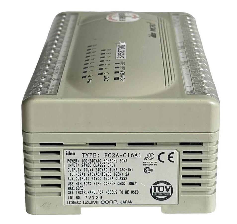 Used IDEC FC2A-C16A1 / FC2AC16A1 MICRO3 PLC CONTROLLER 100-240VAC 50/60Hz 30VA