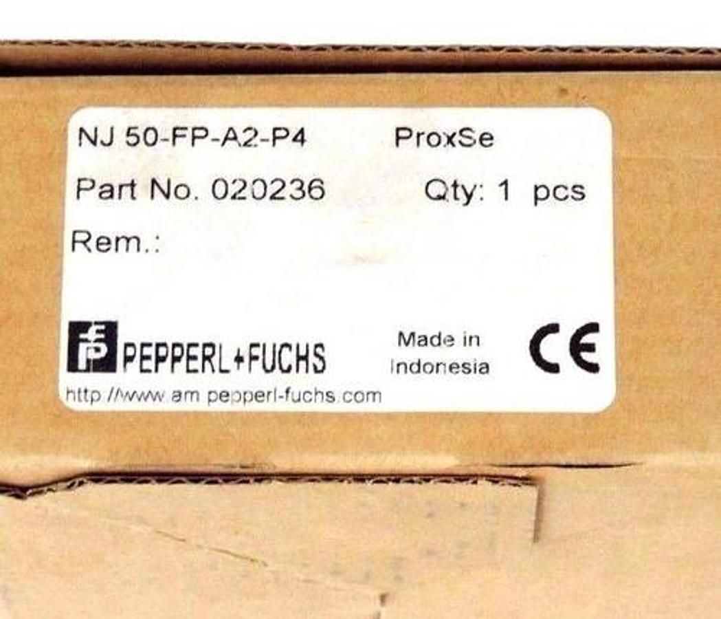 Used NIB PEPPERL + FUCHS NJ 50-FP-A2-P4 PROXIMITY SENSOR 020236, 10-60V, 200MA, 27681