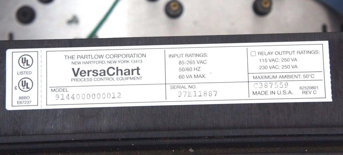 Used PARTLOW 9144000000012 VERSACHART ENCLOSURE ONLY 62520801 REV C