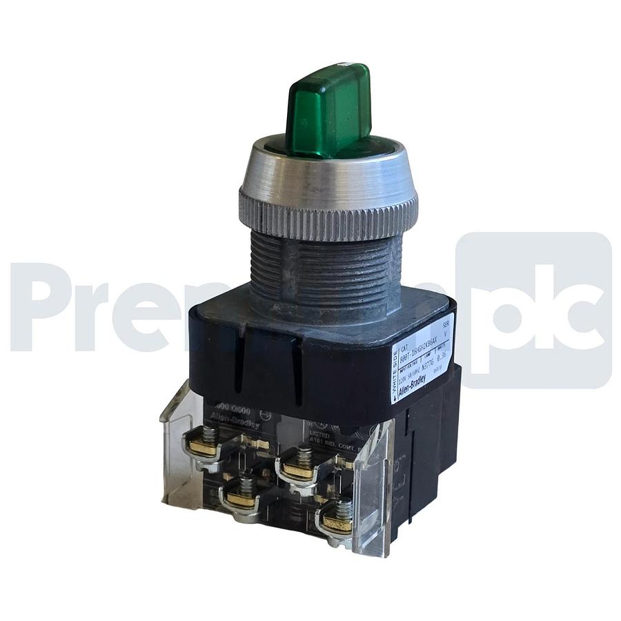 Allen-Bradley 800T-16HGH2KB6AX /V Selector Switch 30mm 2-Pos Green LED 120V NSNP