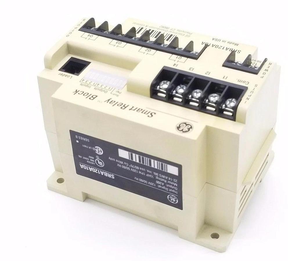 Used GENERAL ELECTRIC SRBA120A10A SMART RELAY BLOCK INPUT: 120V, 50/60HZ OUTPUT: A300