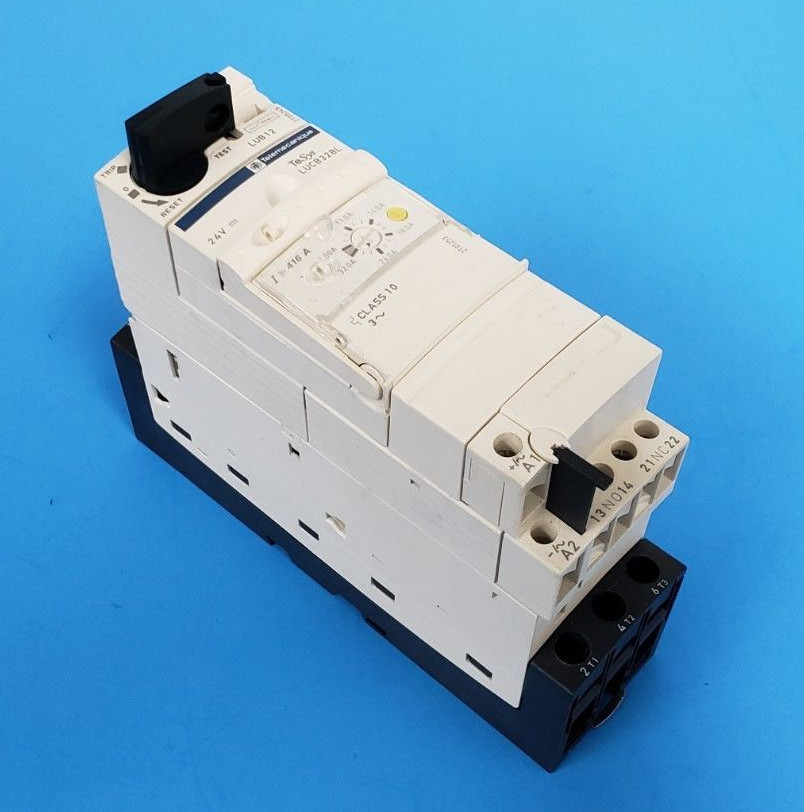 Used NEW TELEMECANIQUE LUB12 MOTOR STARTER W/ LUCB32L CONTROL UNIT & LU9BN11 BLOCK