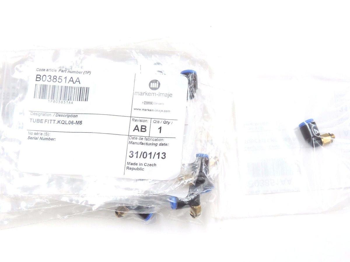 Used LOT OF 18 NEW MARKEM-IMAJE B03851AA TUBE FITT KQL06-M5 REVISION AB