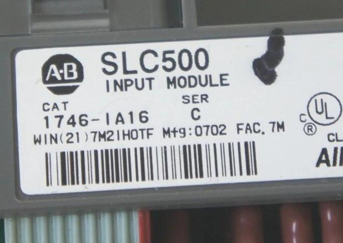 Used ALLEN BRADLEY SLC 500 1746-IA16 INPUT MODULE 85-132VAC 50/60HZ SER C 1746IA16