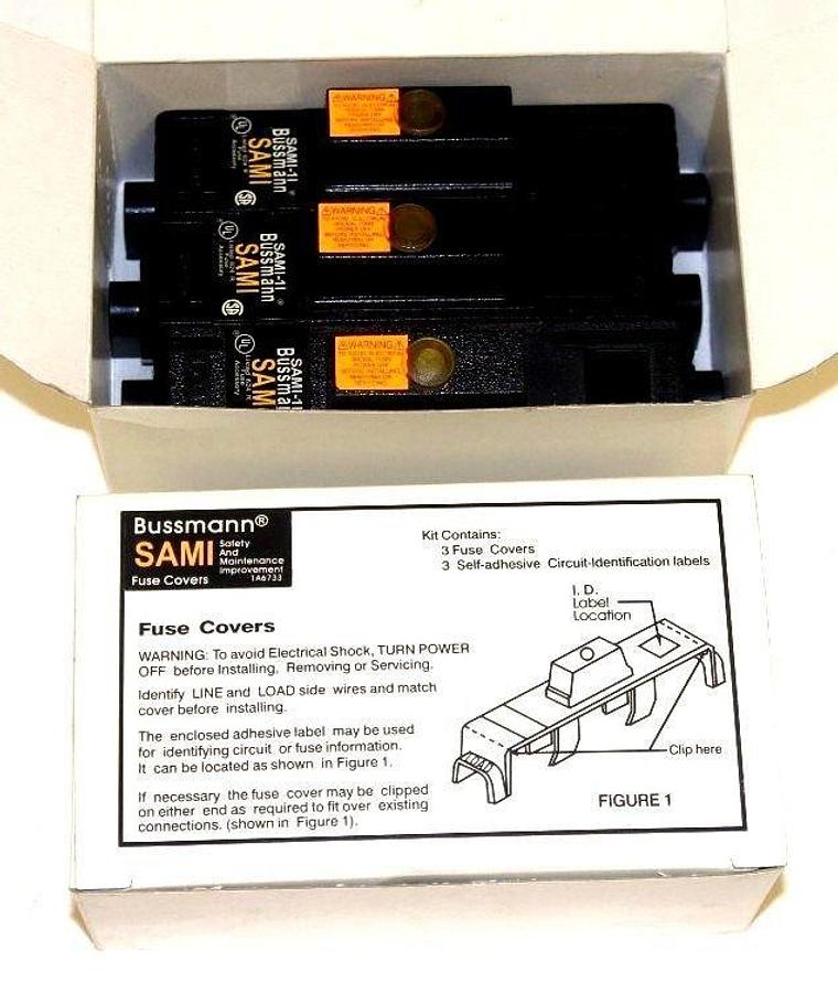 Used LOT OF 2 NEW BUSSMANN SAMI-1I FUSE COVERS (2 BOXES OF 3)