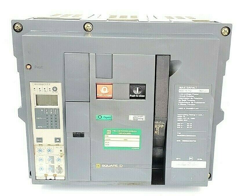Used SQUARE D NW16H2 1600A MASTERPACT CIRCUIT BREAKER WA5EER44A3S WA5EER44A3SXXXXXXX