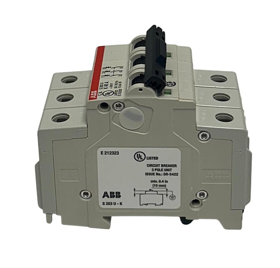 Used ABB S203U-K40A / S203UK40A MINI CIRCUIT BREAKER 240V 50/60Hz 40A 10kA NSNP