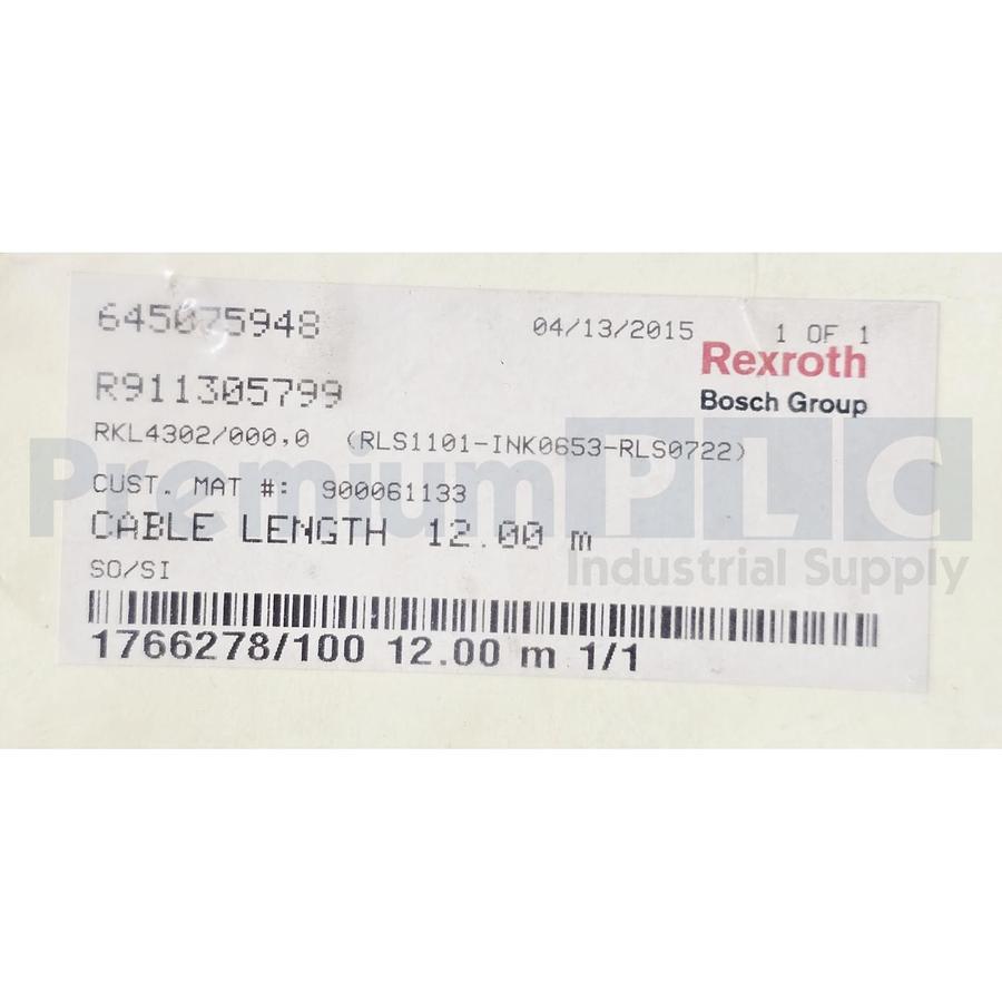 Used REXROTH INDRAMAT R911305799 - RKL4302/000,0 (RLS1101-INK0653-RLS0722) CABLE NSMP